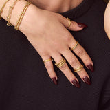 Beaded Double Row Ring