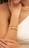 Diamond Beaded Bangle in 18k Yellow Gold