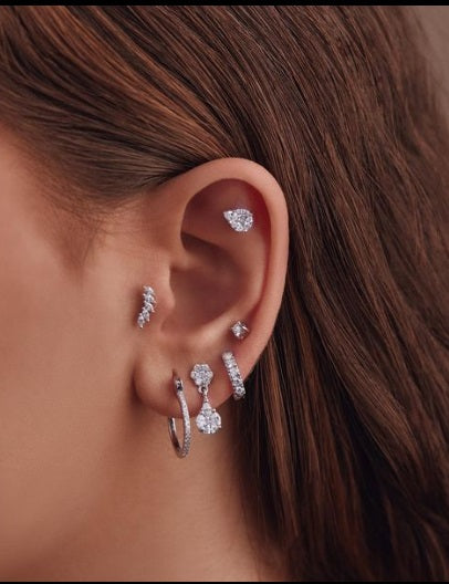 Diamond Teardrop Stud Earring