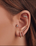 Diamond Three-Stone Stud Earrings