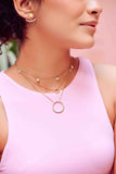 Diamond Chain Necklace with Citrine Emerald Cut