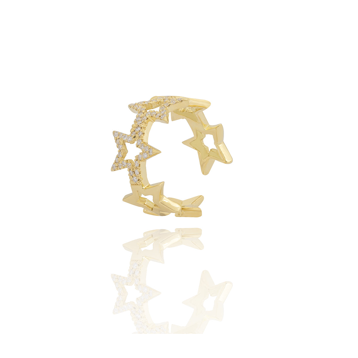 Diamond Stars Ring in 18K Yellow Gold
