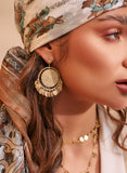 Coin Drop Earrings in 18K Yellow gold