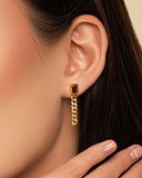 Cuban Chain Drop Earrings in 18K Yellow Gold