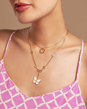 Flower Charm Necklace in 19k Yellow gold