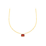 Garnet Necklace in 18K Yellow gold