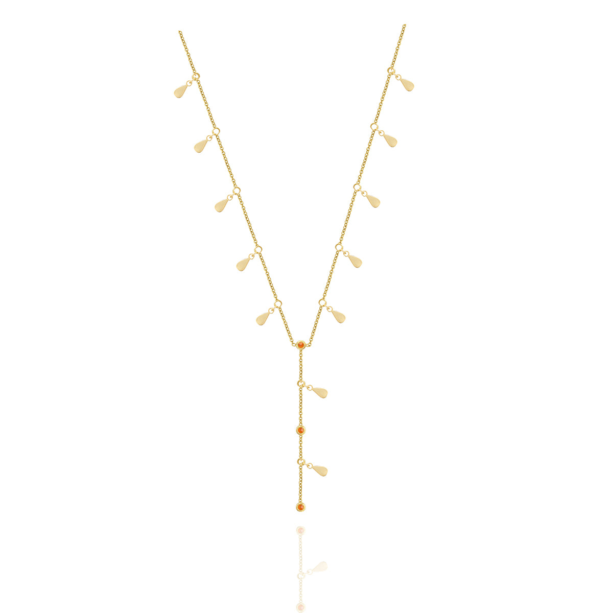 Y-Shape Drops Necklace in 18k Yellow Gold