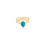 Pear Shape Emerald Ring in 18k Yellow Gold