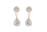 Droplet Diamond Earrings in 18K White Gold