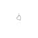 Heart Pendant Charm with Diamonds