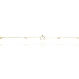 Diamond Chain Bracelet with Apple Charm in 18k Gold