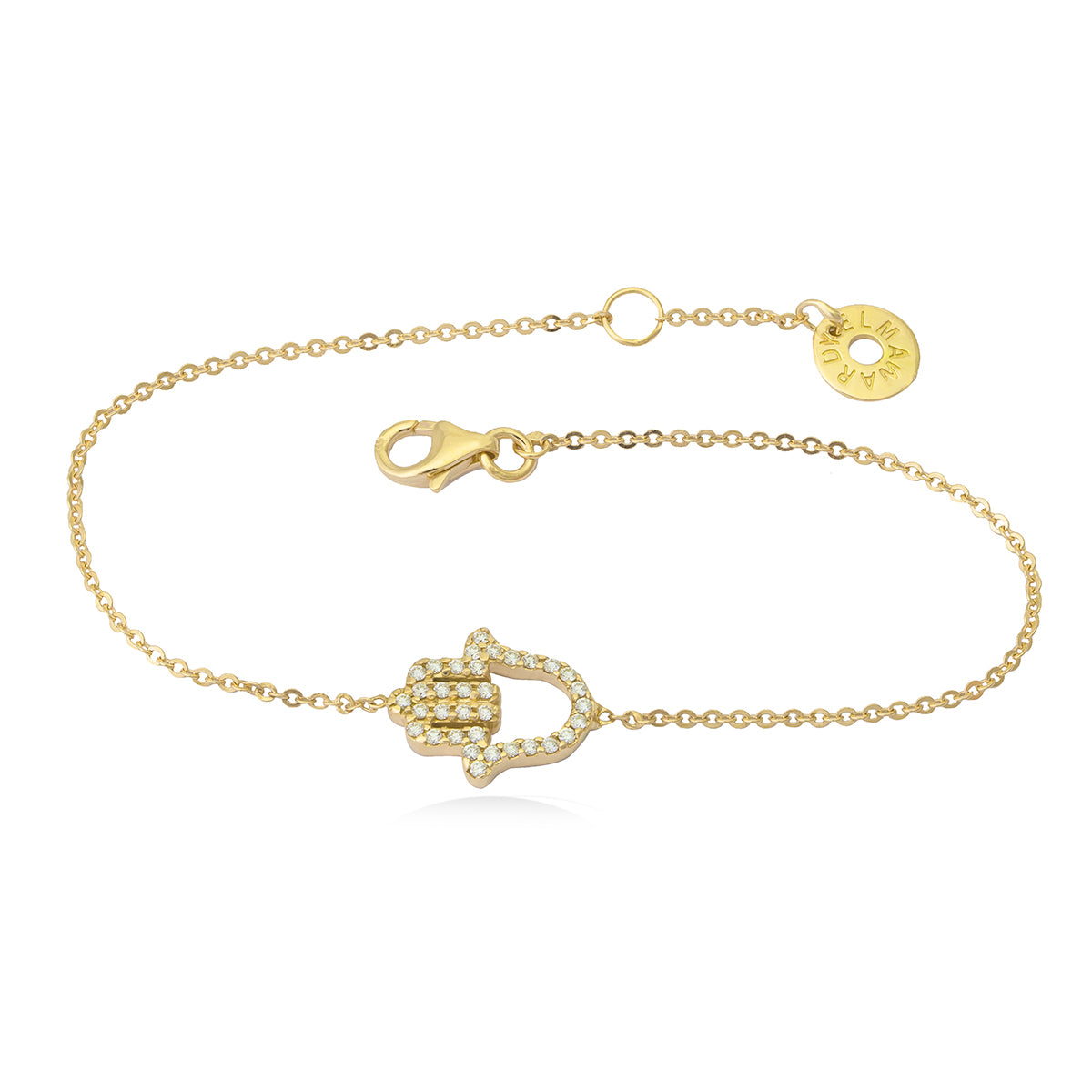 Hamsa Chain Bracelet in 18K Yellow Gold