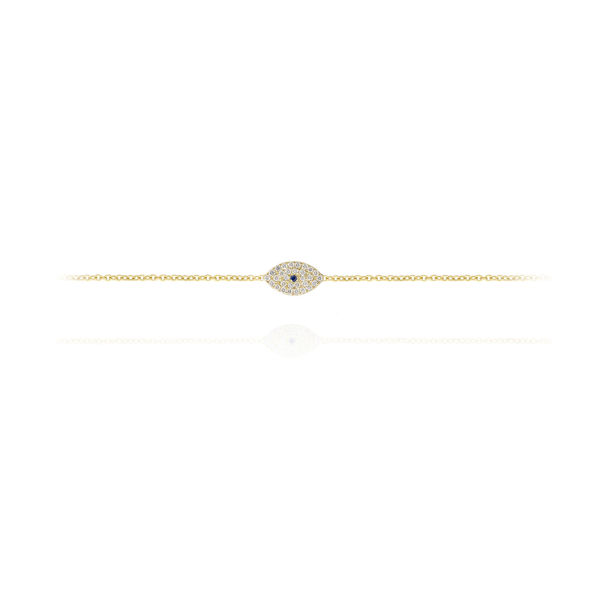 Diamond Evil Eye Bracelet in 18k Gold