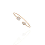 Diamond Cuff Bangle Bracelet in 18k Yellow Gold