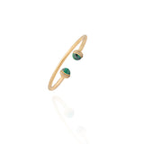 Diamond Bangle Bracelet with Malachite stone in 18k Gold