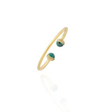 Diamond Bangle Bracelet with Malachite stone in 18k Gold