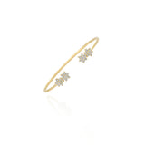 Adorable Twin Floral Diamond Bangle in 18k Gold