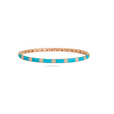 Turquoise Enamel Diamond Bracelet in 18k Gold