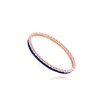 Blue Enamel Diamond Bangle Bracelet in 18k Gold