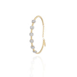 Diamond Beaded Bangle in 18k Yellow Gold