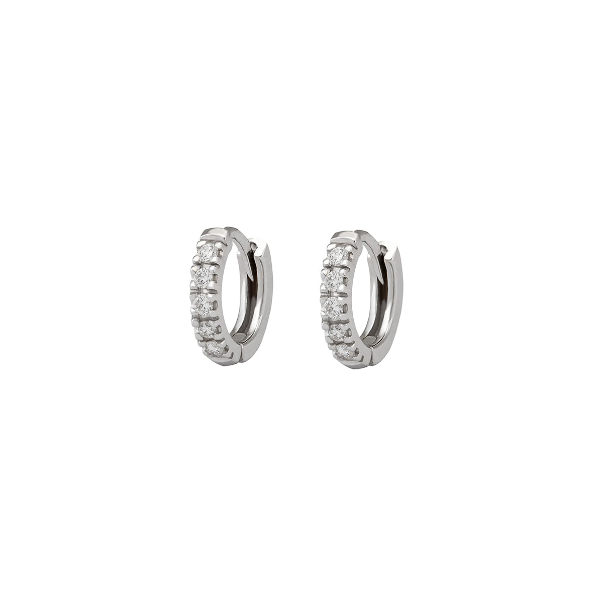 Mini Hoop Diamond Earrings