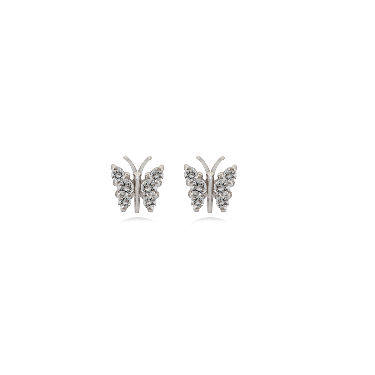 Diamond Butterfly Earrings in 18k White Gold