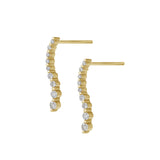 Bezel-Set Diamond Climber Earrings