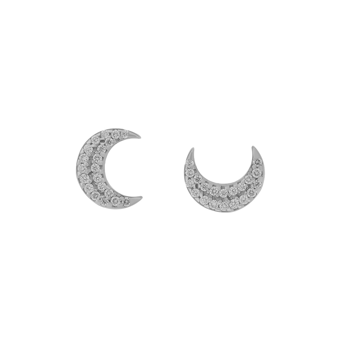 Diamond Crescent Moon Earring