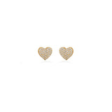 Diamond Hearts Earrings in 18k Yellow Gold