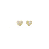 Diamond Hearts Earrings in 18k Yellow Gold