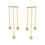 Chain Drop Diamond Earrings in 18K Rose Gold