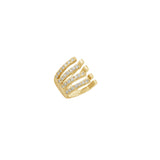 Diamond 4-Row Open Negative Space Cuff Earring