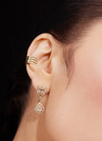 Diamond 4-Row Open Negative Space Cuff Earring