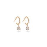 Oval Diamond Hoops Earrings in 18k Gold