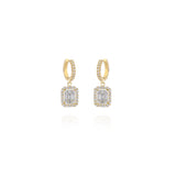 Gold Hoop Drop Earrings with 0.74ct Diamonds