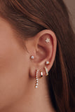 Mini Hoop Diamond Earrings