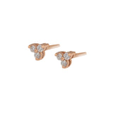 Diamond Three-Stone Stud Earrings