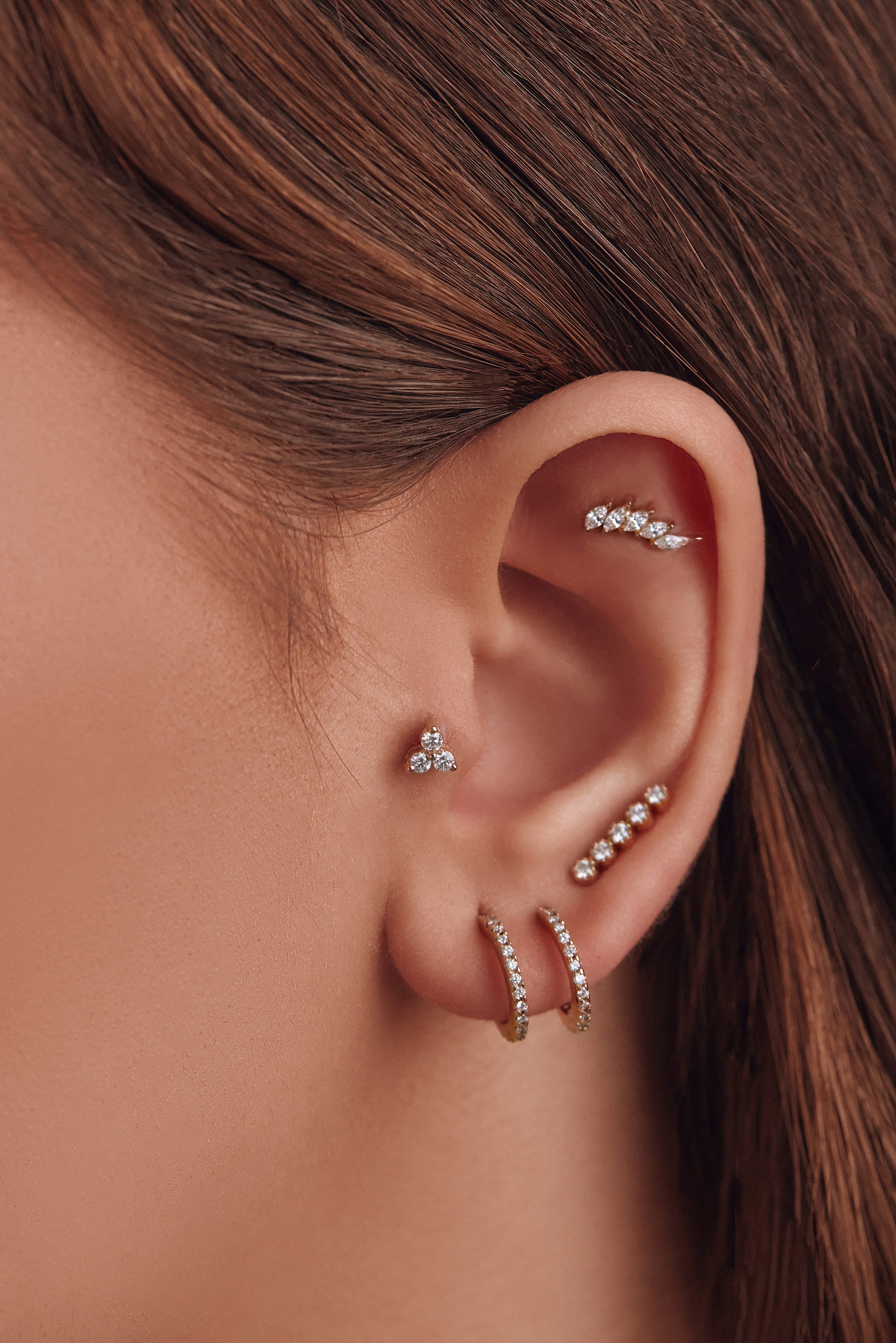 Small Diamond Earrings Hoops