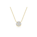 Mixed-Cut Diamond Cluster Pendant Necklace