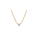 Gold Round Cut Diamond Trio Necklace