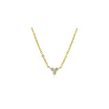 Gold Round Cut Diamond Trio Necklace