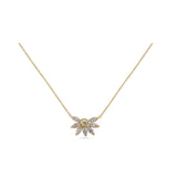 Diamond Sunburst Necklace in 18k Gold
