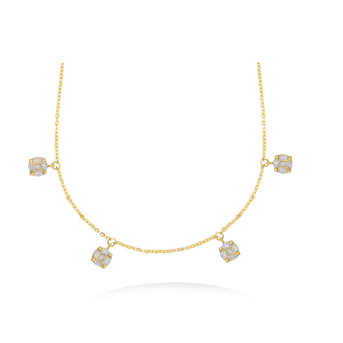 Moon Rocks Diamond Necklace In 18k Gold