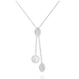 Elegant White Pearl and Diamond Necklace in 18k Gold