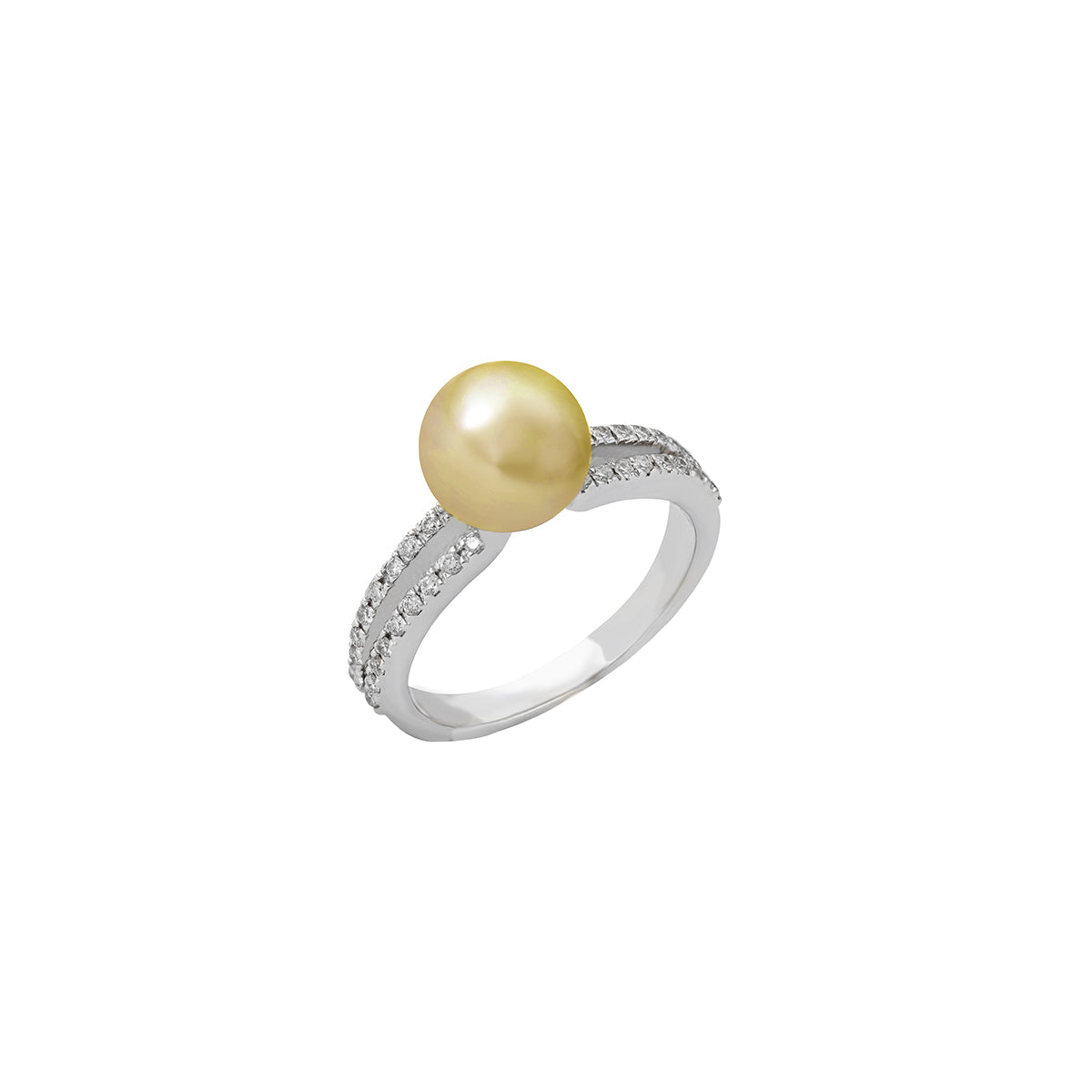 Sea Pearl double shank Diamond Ring