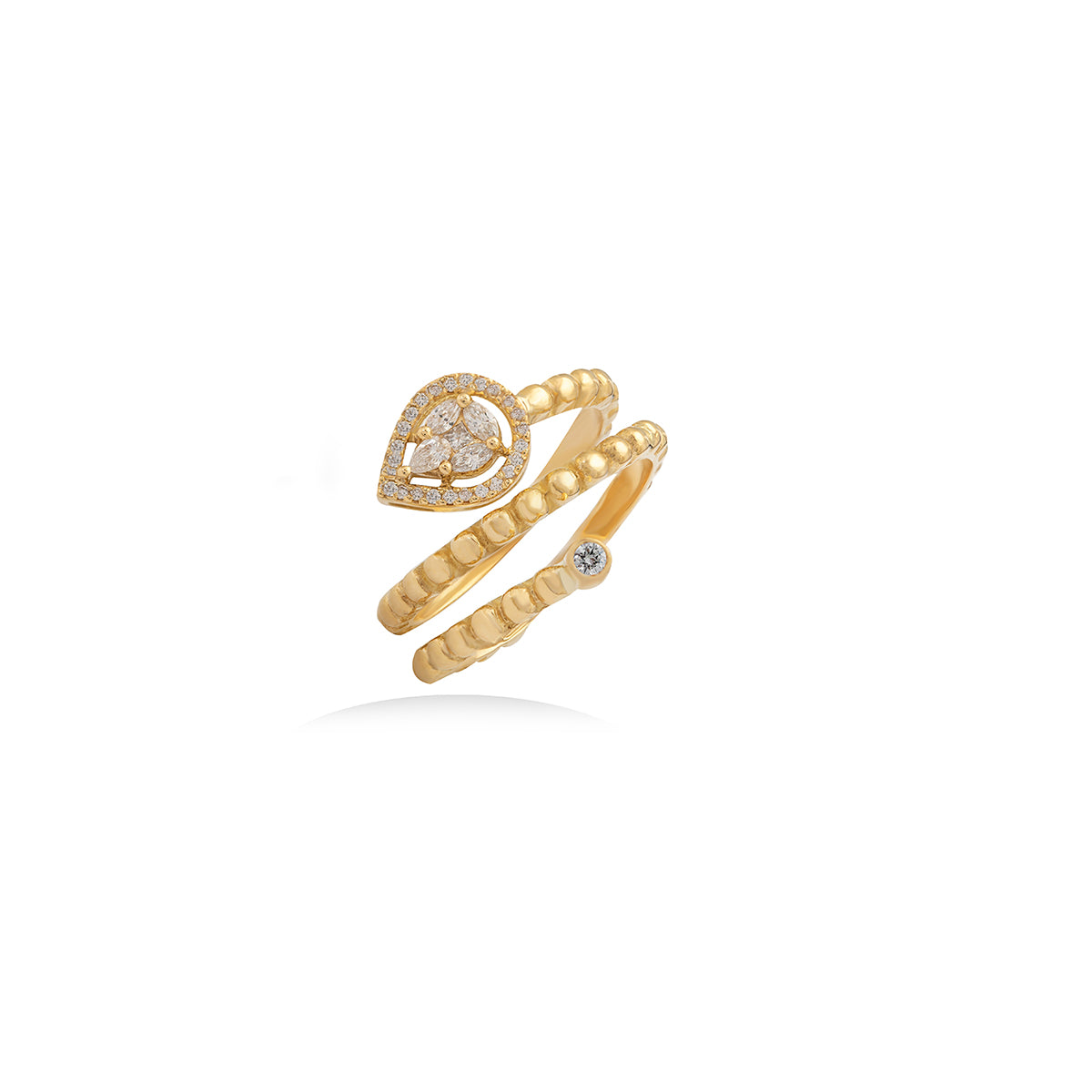 Snake Diamond Ring in 18K Gold