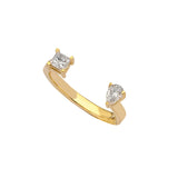 Diamond Open Gap Ring in 18K Gold