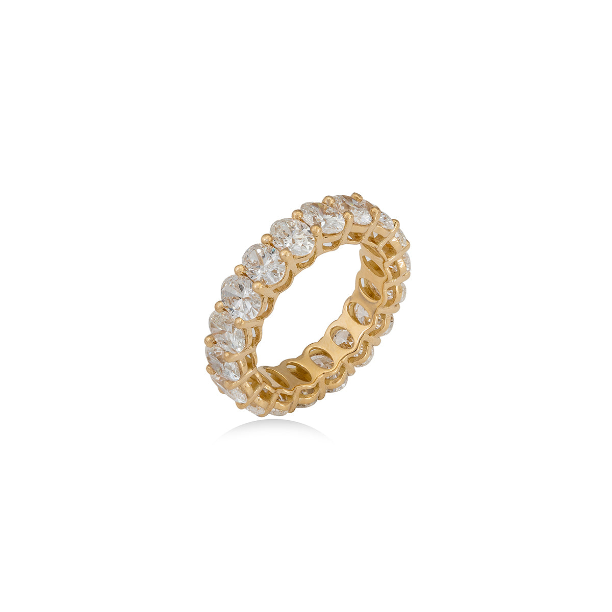 Eternity Ring with Prong Set Oval Diamonds in 18k Gold