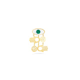 Evil Eye Mother of Pearl Luck Charm in 18k Gold