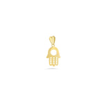 Hamsa Hand Charm Pendant in 18k Yellow Gold